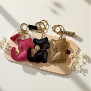 Cat Shaped Bag Charm/Keychains - ONLY Pink Left